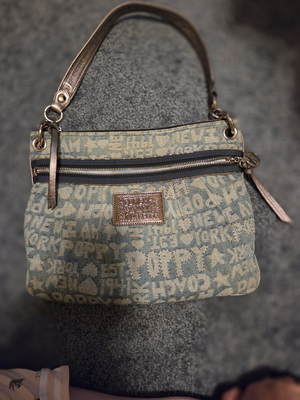 Coach Poppy Denim Shoulder Bag